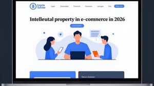 Современная иллюстрация на тему интеллектуальной собственности и защиты авторских прав в электронной коммерции